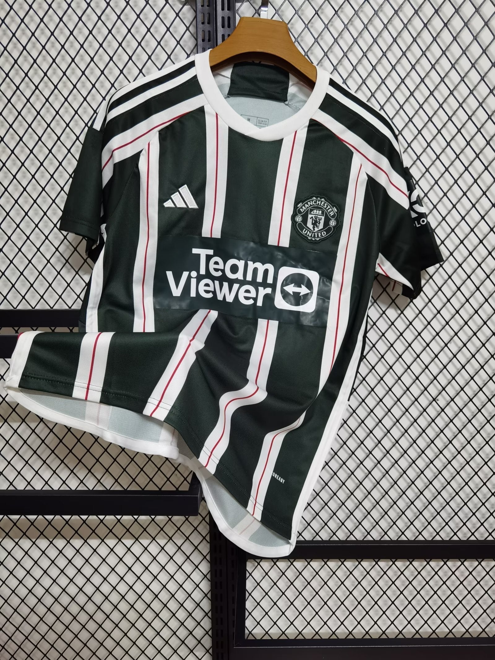 Manchester United Away Kit 2024/25 – Green Stripe Edition