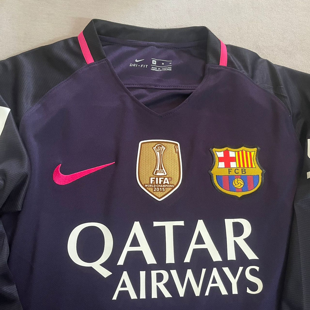 Neymar Jr Long-Sleeve Retro Pink Barcelona 2014/15 Jersey