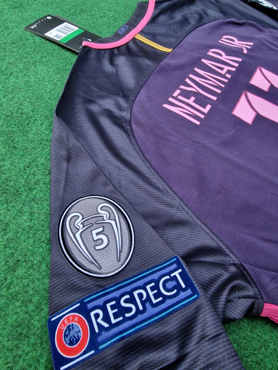 Neymar Jr Long-Sleeve Retro Pink Barcelona 2014/15 Jersey