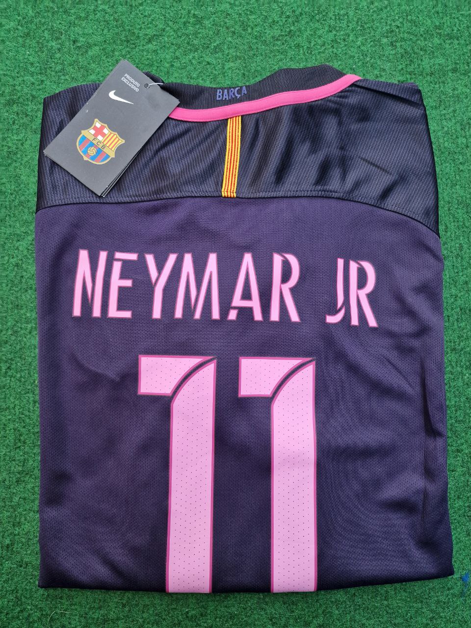 Neymar Jr Long-Sleeve Retro Pink Barcelona 2014/15 Jersey