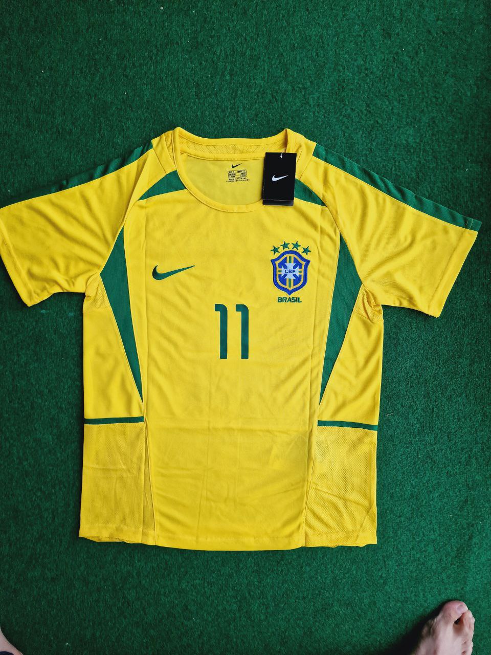 Ronaldinho Brazil 2002 World Cup Retro Football Jersey